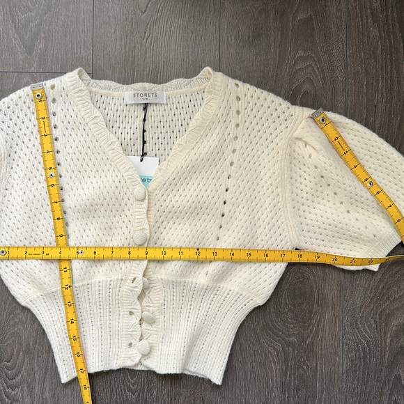 Storets Flora Chunky Knit Cardigan Ivory button front - Picture 11 of 12